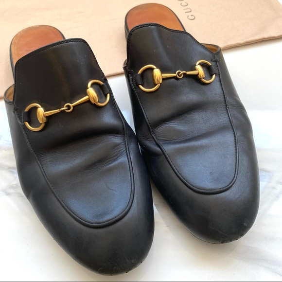 Authentic Gucci Black Leather Slippers - Picture 2 of 11